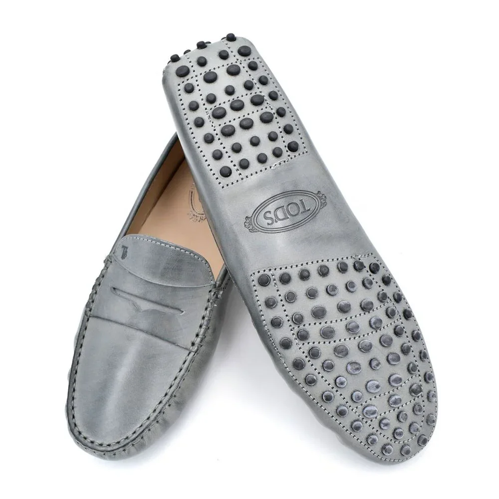 *New in Box!* Tod's Gommino Leather Driving Shoes Loafers in Gray sz 40/10 - Picture 7 of 7